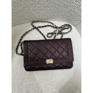 Chanel Caviar Quilted Boy Wallet on Chain (WOC) - Like New with Dustbag & Box